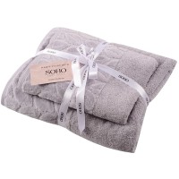 Набір банних рушників SOHO Leaves Light Gray