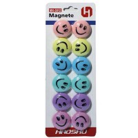Магніти Смайли 30мм 12шт пастельні кольори