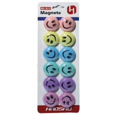 Магніти Смайли 30мм 12шт пастельні кольори