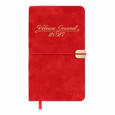 Щотижневик  датований кишеньковий 2027 VELOUR червоний