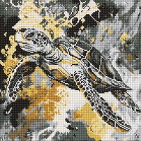 Алмазна мозаїка 40*40см Золота черепаха