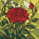 Алмазна мозаїка 30*30см Вітраж. Троянда