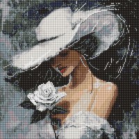 Алмазна мозаїка 40*40см Біла троянда