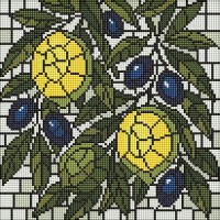 Алмазна мозаїка 30*30см Вітраж. Лимони