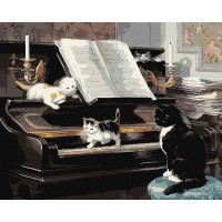 Картина за номерами 40*50см + фарби + пензель 3 шт. з рамкою Музиканти