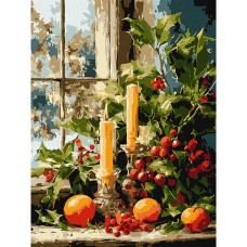 Картина за номерами 30*40см + фарби + пензель 3 шт. з рамкою Чарівність тихих моментів