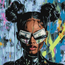 Картина за номерами 40*40см + фарби + пензель 3 шт з рамкою Таємне бажання