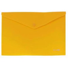 Папка конверт А4 непрозрачная на кнопке желтая диагональ