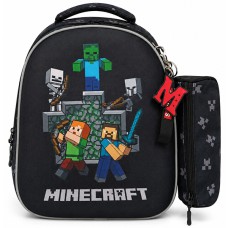 Рюкзак шкільний напівкаркасний 36*23*17см + пенал Minecraft