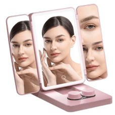 Дзеркало з LED підсвіткою потрійне колір рожевий