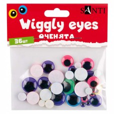 Оченята SANTI самоклеючі кольорові асорті 36 шт./уп