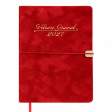 Щоденник датований А5 2027 VELOUR червоний