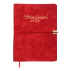 Дневник датированный А5 2024 VELOUR красный