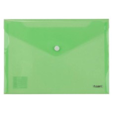 Папка конверт А5 прозора на кнопці зелена