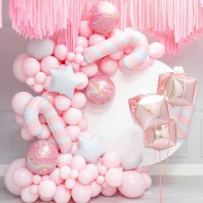 Фотозона из воздушных шаров Розовые сладости