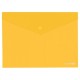 Папка конверт А4 прозрачная на кнопке желтая