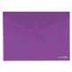 Папка конверт А4 прозрачная на кнопке фиолетовая