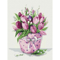 Картина за номерами 30*40см + фарби + пензель 3 шт з рамкою Тюльпанова ніжність