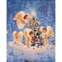 Алмазная мозайка 40*50см Рождественские ангелы