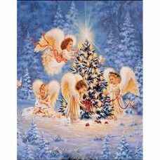 Алмазна мозайка 40*50см Різдвяні ангели