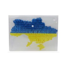 Папка конверт на кнопці 23.5*33см Мапа України