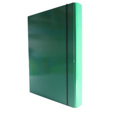 Папка короб картонная на резинке А4 40 мм Item зеленая