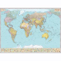 Карта світу політична м-б 1:15 000 000 картон склеєна 216*158см
