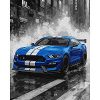 Картина за номерами 40*50см + фарби + пензель 3 шт з рамкою Сині перегони