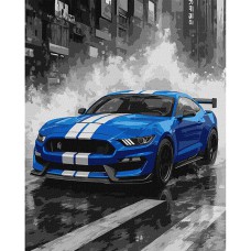 Картина за номерами 40*50см + фарби + пензель 3 шт з рамкою Сині перегони