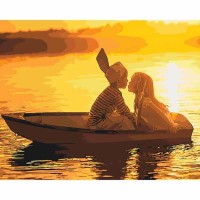 Картина за номерами 40*50см + фарби + пензель 3 шт з рамкою Перше кохання