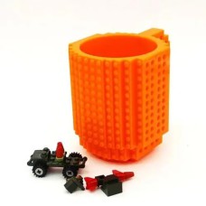 Конструктор-чашка пластиковий Lego помаранчевий