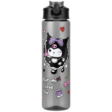 Пляшка для води Kuromi 700мл чорна