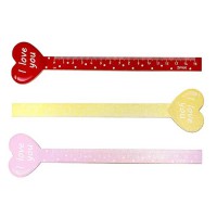 Линейка деревянная 15см Сердце