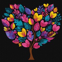 Картина за номерами 30*30см + фарби + пензель 3 шт з рамкою Дерево життя