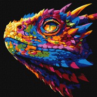 Картина за номерами 30*30см + фарби + пензель 3 шт з рамкою Яскравий дракон