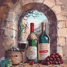 Картина за номерами 40*40см + фарби + пензель 3 шт з рамкою Смак витримки