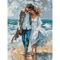 Картина за номерами 30*40см + фарби + пензель 3 шт з рамкою Пара на узбережжі