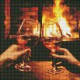 Алмазна мозайка 30*30см Гріємось біля каміна