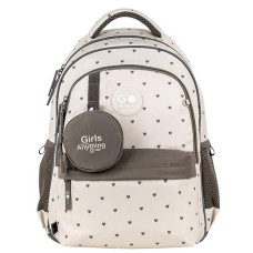 Рюкзак шкільний GoPack 41*29*17см Beige Polka Dots