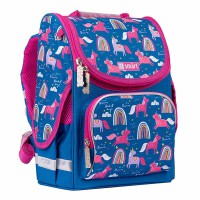 Рюкзак школьный каркасный SMART Unicorn 34*26*11см синий