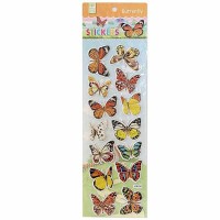 Наліпки  рельєфні опуклі з фольгою 10,5*35см Метелики