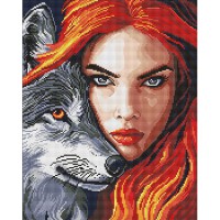 Алмазна мозаїка 40*50см Руда з вовком