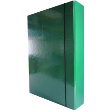 Папка короб картонная на резинке А4 60 мм Item зеленая