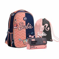 Рюкзак шкільний каркасний 28*35*15см Barbie + пенал + сумка для взуття