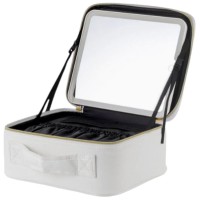 Косметичка дорожна з дзеркалом та підсвіткою колір білий