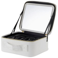 Косметичка дорожна з дзеркалом та підсвіткою колір білий