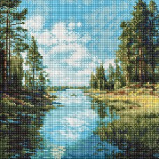 Алмазна мозайка 40*40см Струмок в лісі