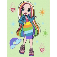 Картина по номерам для детей 30*40+ краски + кисть 2 шт с рамкой Rainbow High Amaya Raine