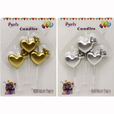 Свічки в наборі 3 шт.золото,срібло