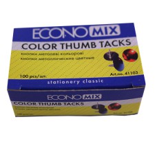 Кнопки металеві кольорові Economix 100шт